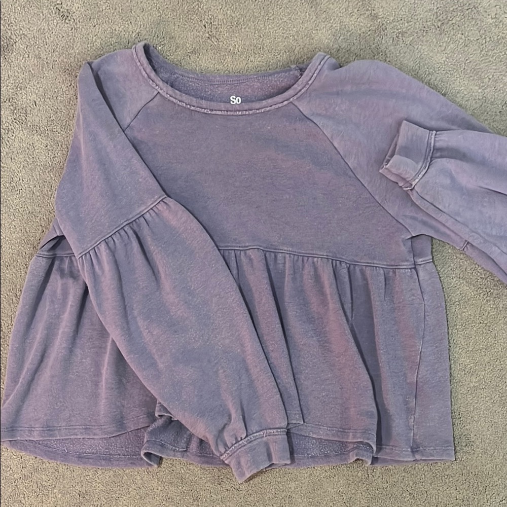 SO Heathered Purple Knit Top